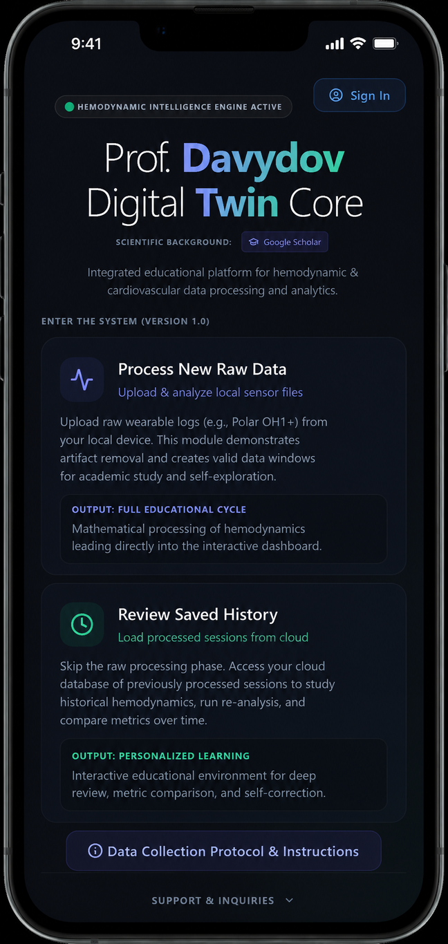 SaluTests Digital Twin platform mobile responsive view